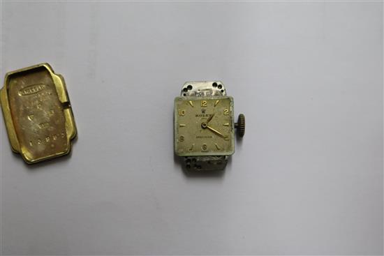 A ladys 9ct gold Rolex precision manual wind wrist watch.